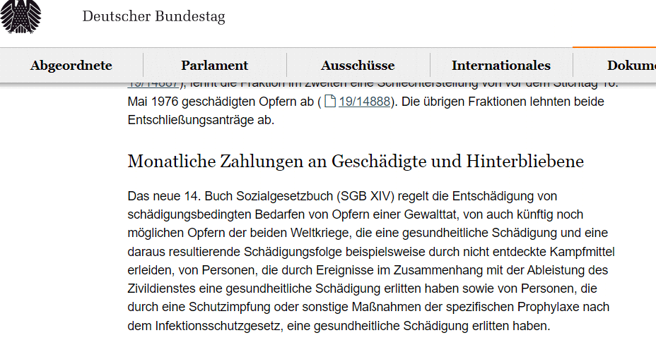 Lastenausgleich für Impfgeschädigte