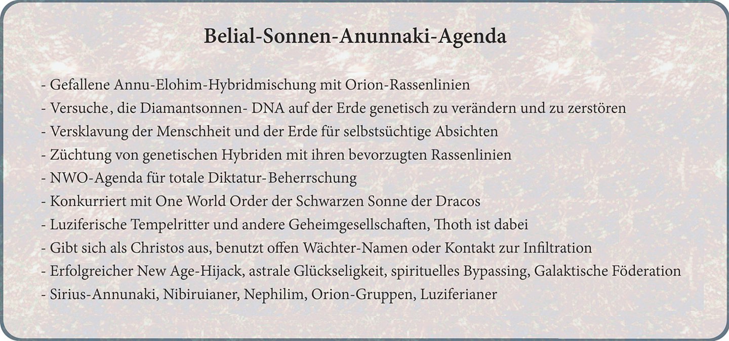 Belial Sun Anunnaki Agenda