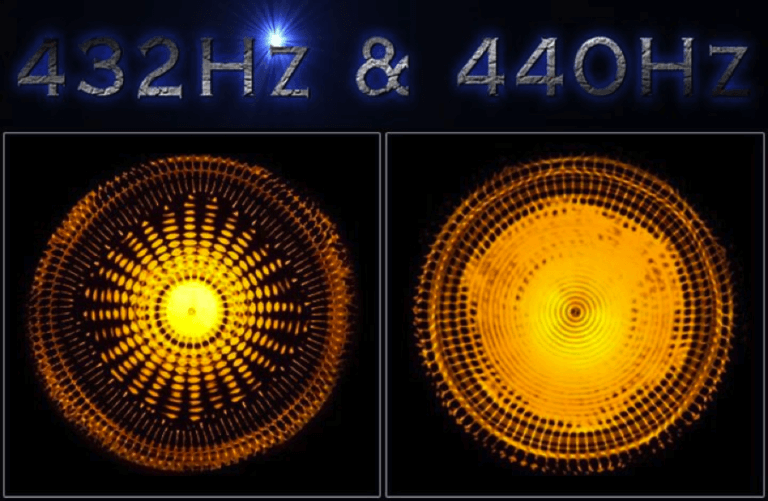 432 Hz vs. 440 Hz Wasserklangbilder